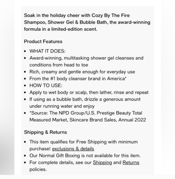 Philosophy Cozy By The Fire Wash 16 oz NWT - Picture 3 of 4